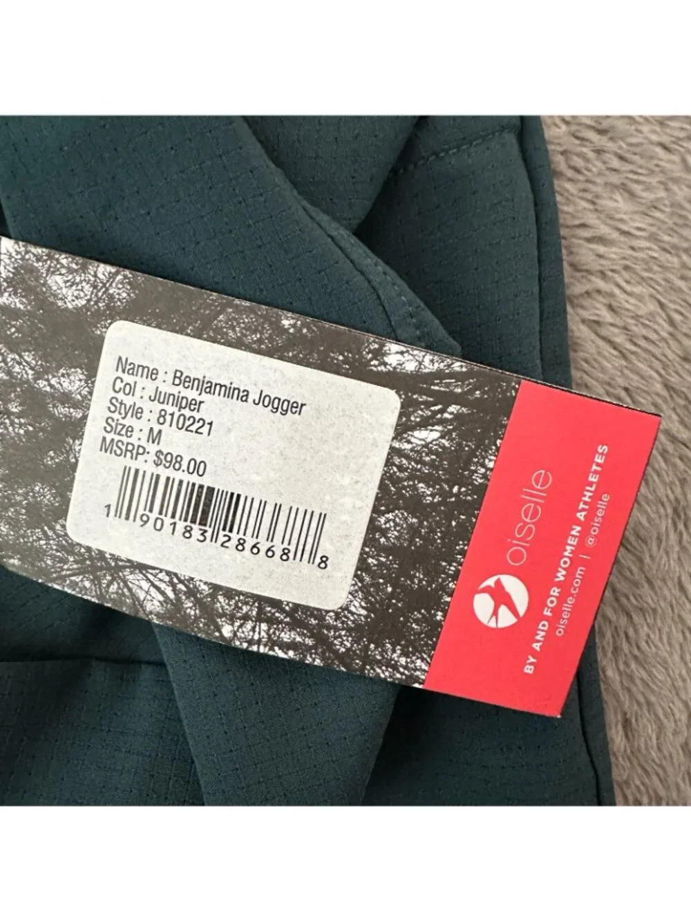 NWT Oiselle Benjamina Joggers Pull On Pants Womens MEDIUM Juniper Green - Picture 3 of 7